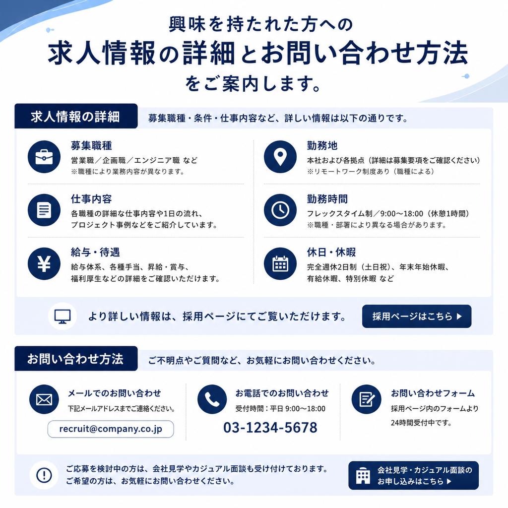 求人情報とお問合せ