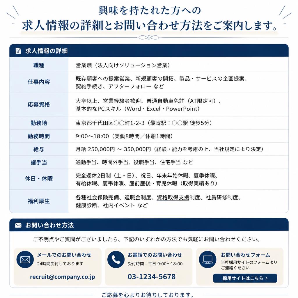 求人情報とお問合せ